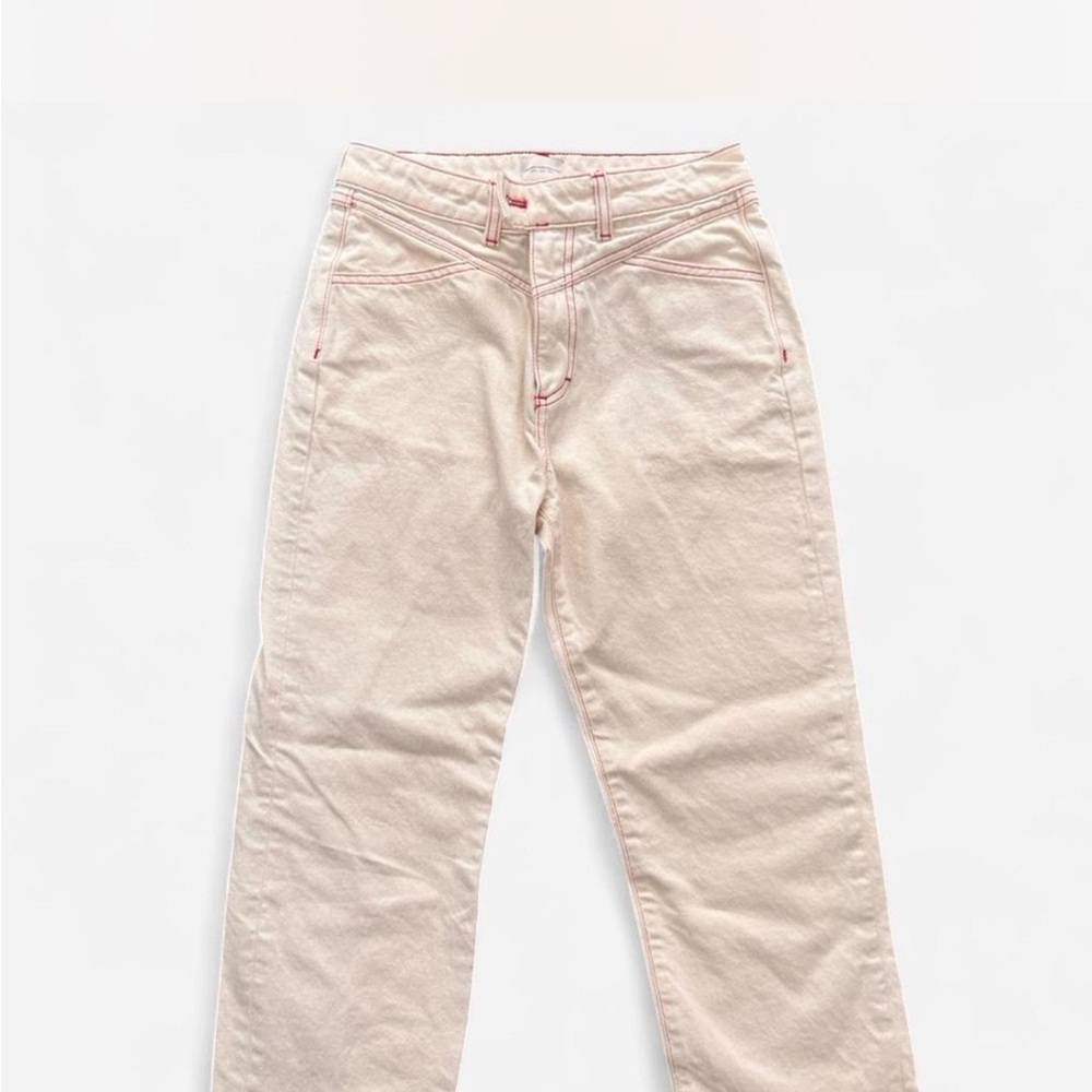 French Connection Light Cream Straight Leg Jeans